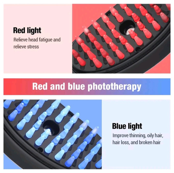 Red/Blue Light Electric Spray Massage Hair Brush